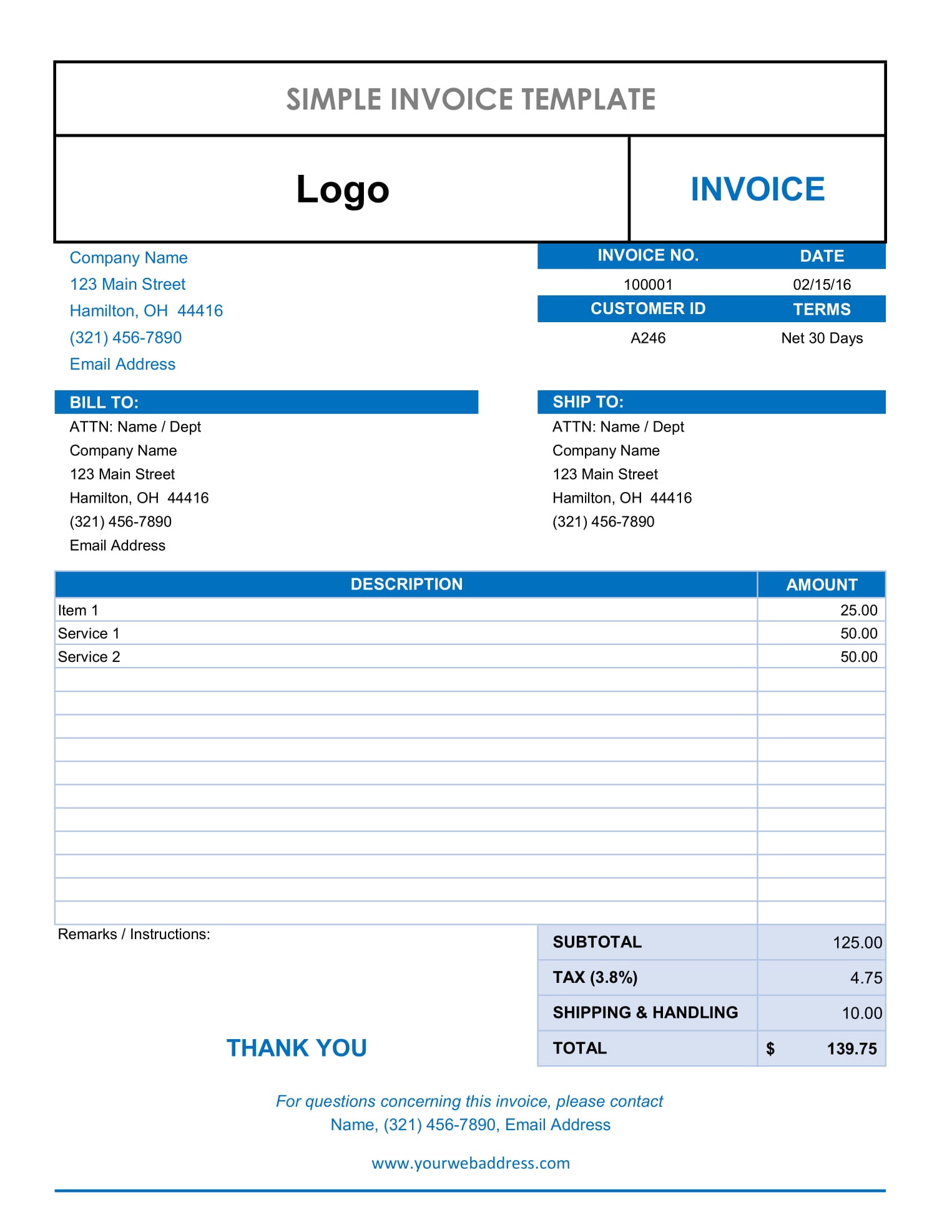 free business invoices templates pdf