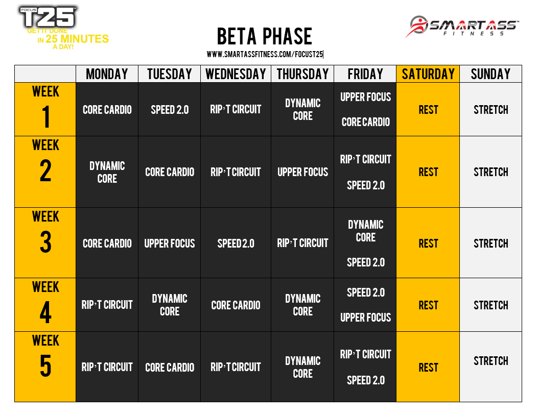t25 workout schedule pdf